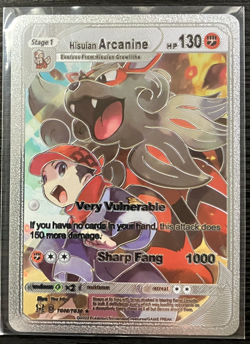 Arcanine Stage 1 PH 130 Silver Foil Fan Art Vinyl Collector Pokemon Card Costume - Image 4