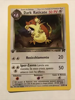 Italian Dark Raticate 1st Edition Team Rocket 51/82 Pokemon Card - Image 1