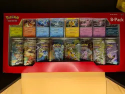 Pokemon Prismatic Evolutions 8 Mini-Tins w Promo Cards Costco - IN HAND - Image 1