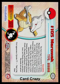 Marowak #105 - Topps Chrome Series 2 Pokemon Card Played - Image 2