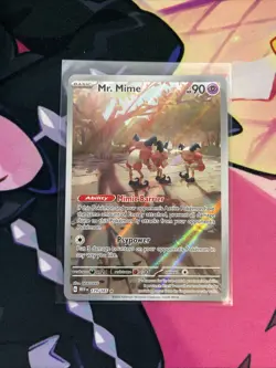 Pokemon TCG Mr. Mime Scarlet & Violet Holo Illustration Card 179/165 - Image 1