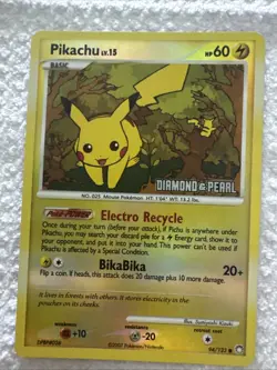 Pokemon 2007 Pikachu Reverse Holo Card D&P Mysterious Treasures 94/123Q1048 - Image 1