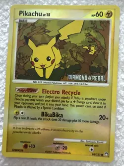 Pokemon 2007 Pikachu Reverse Holo Card D&P Mysterious Treasures 94/123Q1048 - Image 2