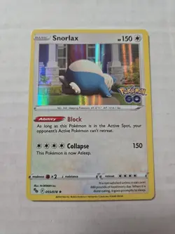 Snorlax 055/078 Pokemon GO Holo Rare Pokemon Card TCG English - Image 1