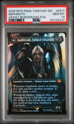 2025 MTG Final Fantasy SEPHIROTH * Artist Borderless Foil #0317 * PSA 10 - Image 1