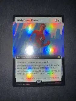 With Great Power... (Extended Art) Marvel's Spider-Man Foil MTG Near Mint - Image 2