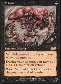 Heavy Play, English MTG Regular Vebulid Urza's Saga Magic the Gathering - Image 1