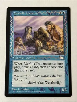 Signed Merfolk Traders By DiTerlizzi MTG Magic The Gathering - Image 1