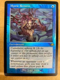 MTG 1x FOIL RETRO Mystic Remora # 288 Dominaria Remastered Magic Gathering x1 NM - Image 1