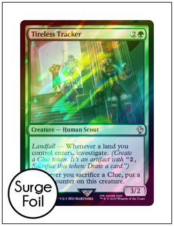 1x Tireless Tracker, Surge Foil, Final Fantasy, Magic MTG NM - Image 1