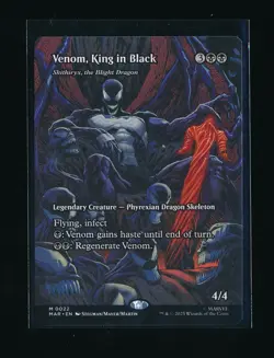 VENOM KING IN BLACK BORDERLESS MARVEL SPIDER-MAN 2025 MAGIC THE GATHERING M 0022 - Image 1