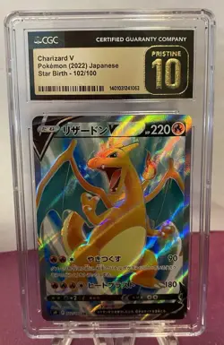 CGC 10 Pristine Pokemon Charizard V 102/100 SR Japanese Start Birth Tcg Graded - Image 4