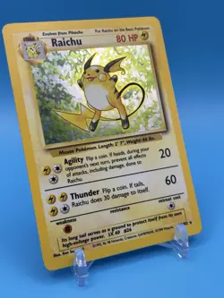 Raichu 14/102 Base Set Unlimited Holo Rare MP - Pokemon TCG - Image 1