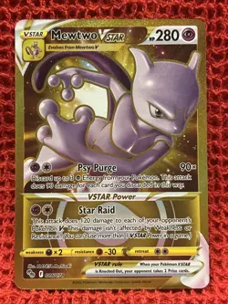 2022 Pokemon Go TCG Mewtwo VStar 86/78 Secret Gold FULL ART NM/VLP - Image 1
