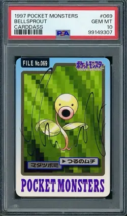 PSA 10 Bellsprout Japanese Carddass No 069 Pokemon 1997 - Image 1
