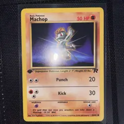 1st Edition Pokemon Team Rocket Set Machop - Common - LP - 59/82 - Image 1