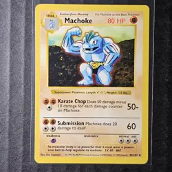 Machoke, Shadowless, Base Set, 34/102, LP, Pokemon, WOTC 1999, (5/5) - Image 1