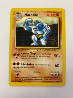 Machoke 34/102 Pokemon Base Set Unlimited Uncommon NM/MINT 1999 box-S3 - Image 1