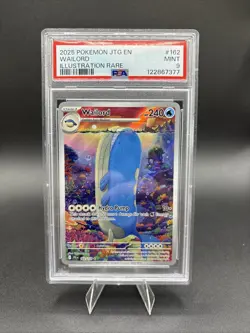 2025 POKEMON JTG EN-JOURNEY TOGETHER ILLUSTRATION RARE #162 WAILORD PSA 9 - Image 1