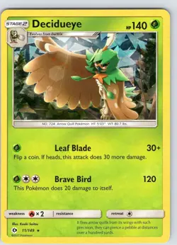 Pokemon Decidueye Forest Shadow Theme Deck Exclusive 11/149 Cracked Ice Holo LP - Image 1