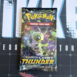 Pokemon Sun & Moon Lost Thunder Booster Pack Sealed - Celebi Art - Image 1