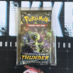 Pokemon Sun & Moon Lost Thunder Booster Pack Sealed - Celebi Art - Image 3