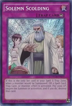 Yugioh! Solemn Scolding - Secret Rare - MP15-EN186 - 1st Edition NM - Image 1