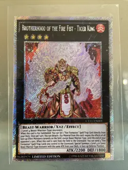 YUGIOH BROTHERHOOD OF THE FIRE FIST TIGER KING CT11-EN001 SECRET LIGHT PLAYED - Image 1