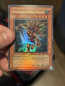 Yugioh Amazoness Swords Woman MFC-061 Ultra Rare Unlimited NM HEAVY HOLO BLEED - Image 4