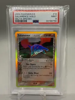 PSA 9 Salamence Holo 14/113 EX Delta Species 2005 Pokemon Card - Image 1