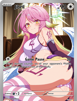 LoveangelGames-Season 2- Custom Card- Waifu Universe-Jibril Game Pause - Image 1