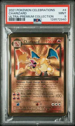 Charizard (Celebrations Metal Card) 004/102 Ultra Premium Collection PSA Mint 9 - Image 1