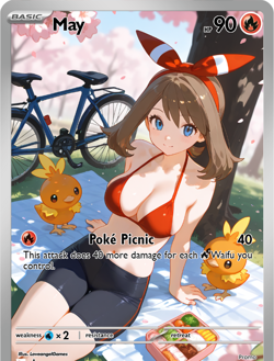 LoveangelGames-Season 2- Custom Card- Waifu Universe-May Poke Picnic - Image 1