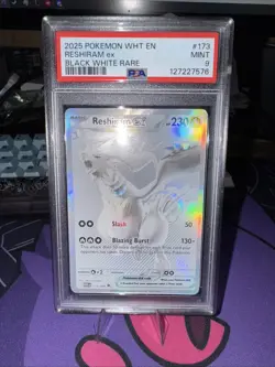 2025 Pokemon White Flare English Reshiram Ex Black White Rare PSA 9 Mint 173/086 - Image 1