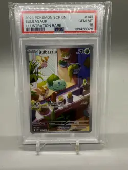 2024 POKEMON SCR EN-STELLAR CROWN ILLUSTRATION RARE #143 BULBASAUR PSA 10 - Image 1