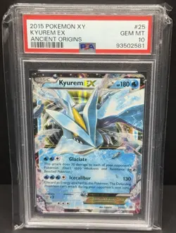 2015 POKEMON XY ANCIENT ORIGINS #25 KYUREM EX PSA 10 - Image 1