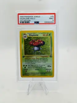 1999 Pokemon Jungle 1st Edition #15 Vileplume-Holo PSA 9 - Image 1