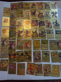 Pokemon Gold Fan Art Collectible Cards 55-cards per Deck Gold Foil Collections - Image 4