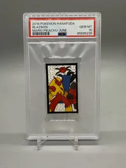 2016 Pokemon Hanafuda Blaziken Mario Pikachu June PSA 10 - Image 1