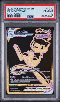 PSA 10 2022 POKEMON SWORD & SHIELD LOST ORIGIN #TG30 FULL ART/MEW VMAX 🔥💫 - Image 1