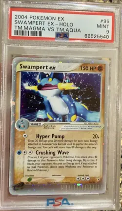 Pokemon 2004 EX Team Magma vs Aqua Swampert #95/95 PSA 9 - Image 1