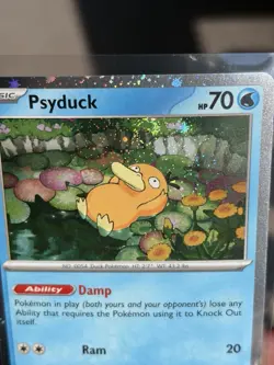 Pokemon TCG Psyduck MEP 007 Mega Evolution Pokemon Blister Promo SWIRL Holo NM - Image 1