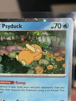 Pokemon TCG Psyduck MEP 007 Mega Evolution Pokemon Blister Promo SWIRL Holo NM - Image 2