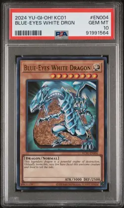 Blue-Eyes White Dragon Yugioh 2024 KC01-EN004 Ultra Rare PSA 10 - Image 1