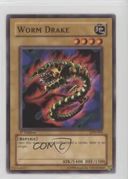 Worm Drake 1st Ed. YuGiOh Labyrinth of Nightmare #LON-004 2003 - Image 1