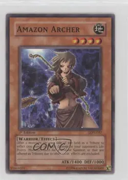 Amazoness Archer 1st Ed. YuGiOh Labyrinth of Nightmare #LON-032 2003 - Image 1