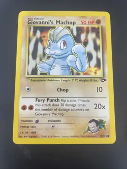 Giovanni’s Machop Machoke Machamp Holo 6/132 Gym Challenge Pokemon Card TCG - Image 2