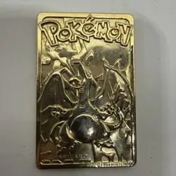 1999 Pokemon Burger King Charizard 23K Gold Plated Trading Card - Image 1