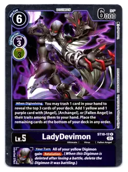 LadyDevimon ST10-12 (R) Digimon FOIL Card - Image 1