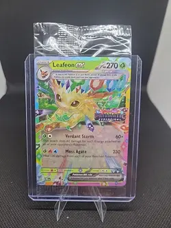 Pokemon TCG Prismatic Evolutions Leafeon ex 006/131 Stamped Promo Card Sealed - Image 1